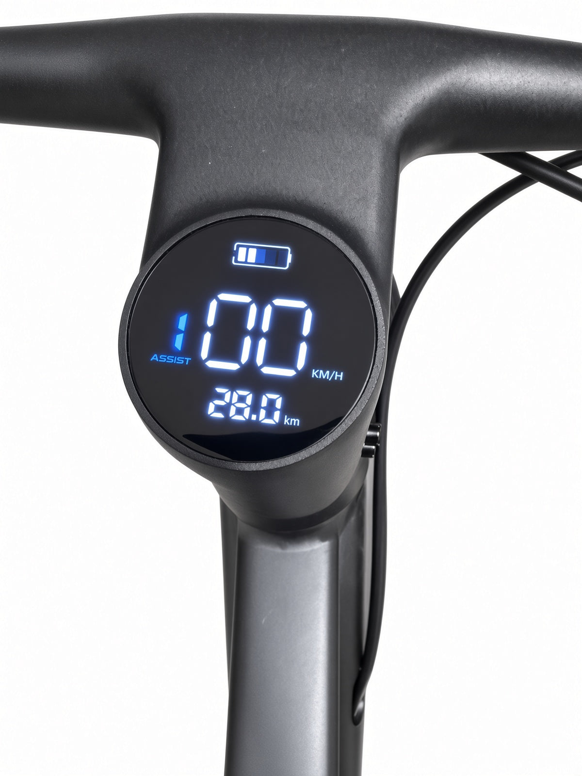 Round handlebar-mounted smart LED display screen